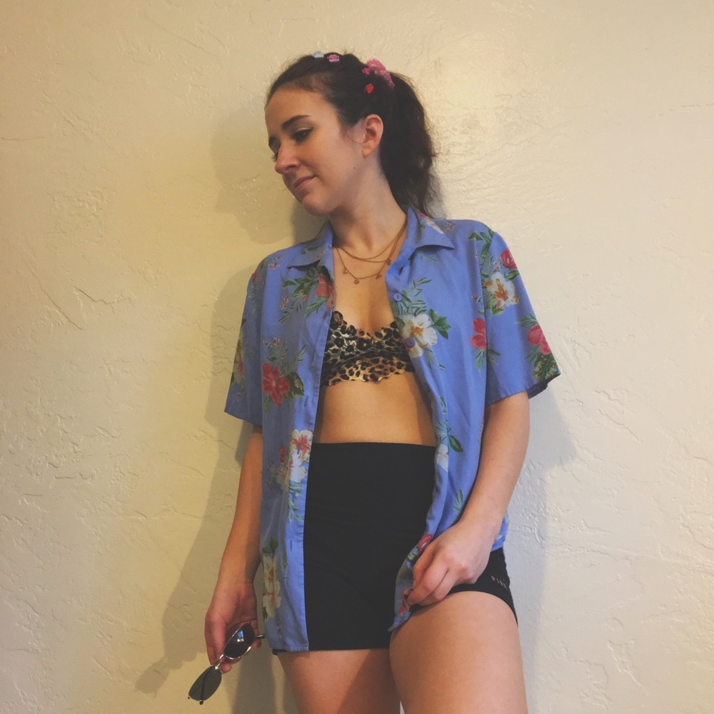 Silk Tropical Button Down - image 6